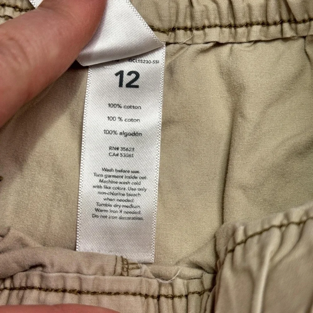 Carter's Kids Khaki Pull-On Cotton Shorts Sz 12 Elastic Waist Drawstring Summer